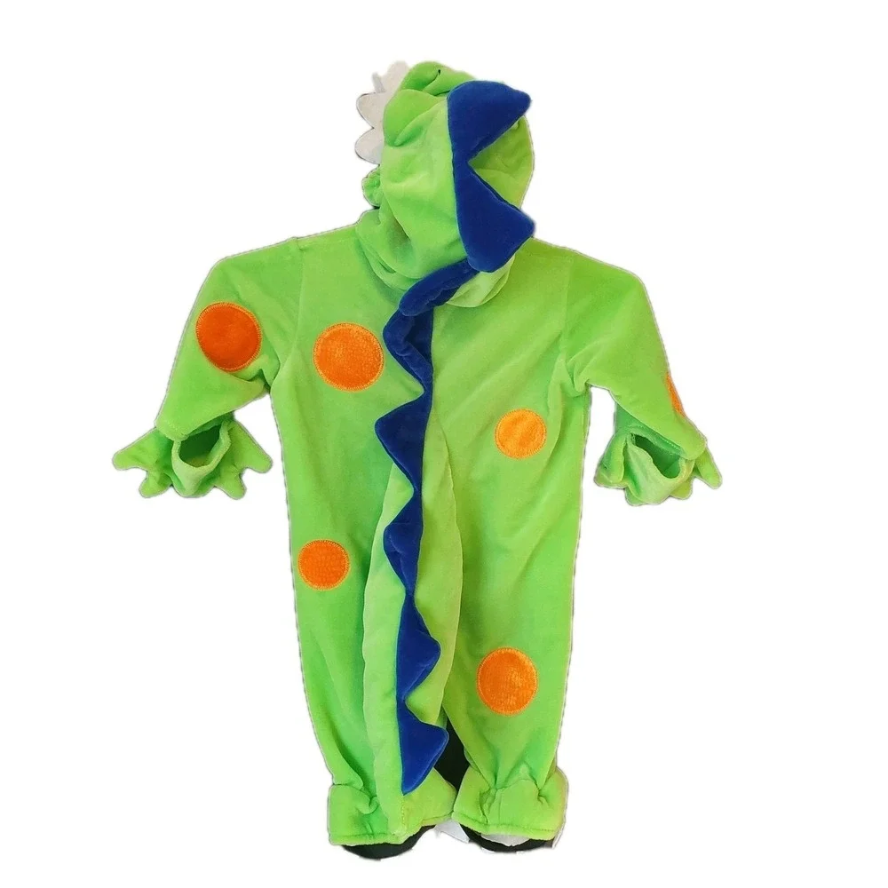 Koala Baby 3 Mos Green Dinosaur Halloween Costume Full Body Front Zipper 3D Tail